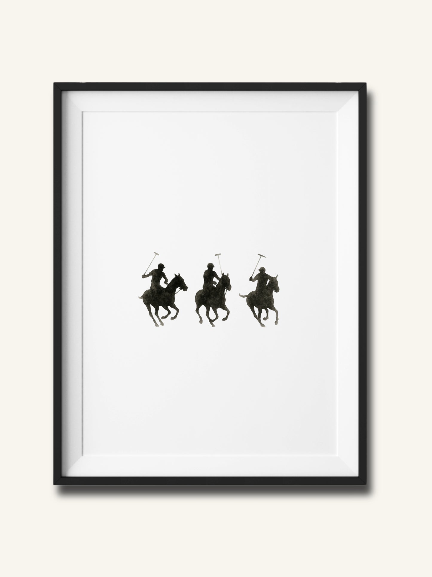 Polospieler Aquarell