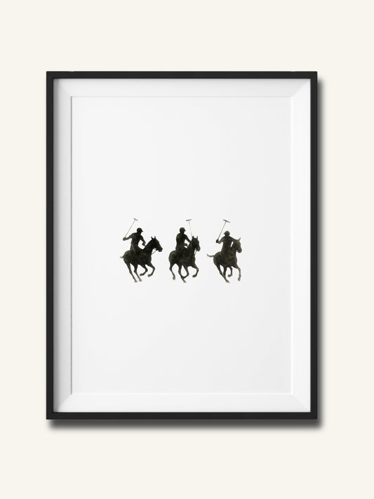 Polospieler Aquarell