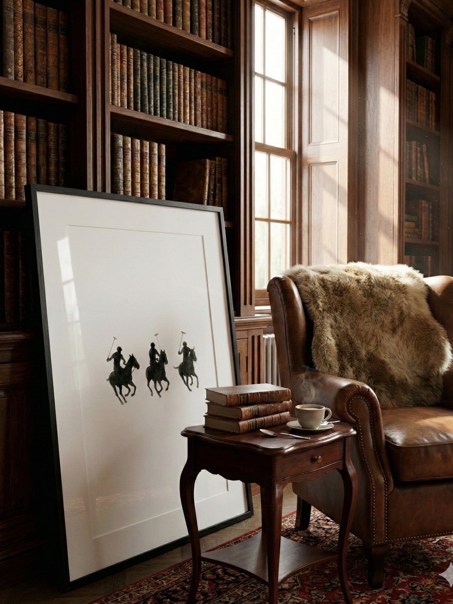 Polospieler Aquarell